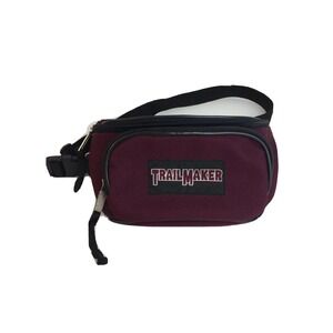 Trailmaker Vintage Fanny Pack Side Hip Bag Red Nylon 3 Pockets